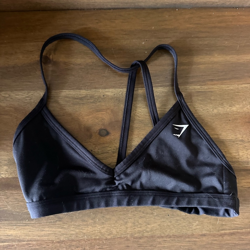 Black gymshark Strappy Sports Bra